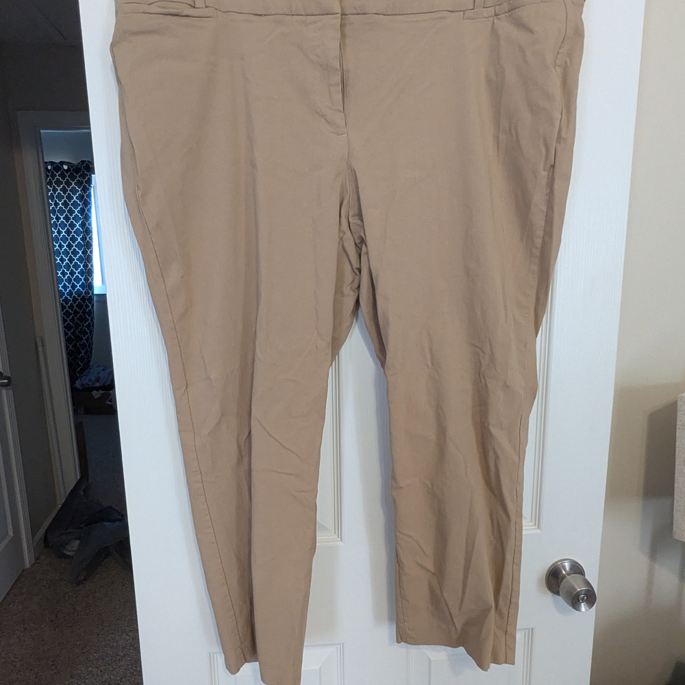 Lane Bryant Cropped Tan Pants